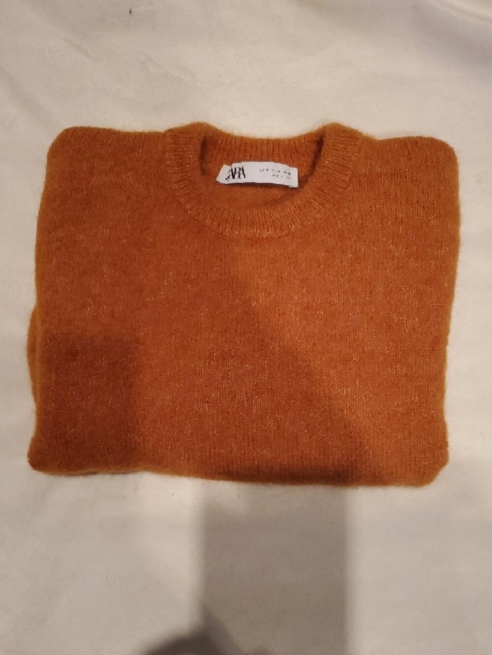 zara women's ss crewneck mohair-blend sweater rust color size medium - Picture 2 of 10